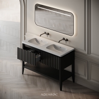 Kensington Double Vanity Unit & Stone Basin 1200mm Matte Black