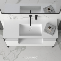 Niche Matte Black Frame Freestanding Vanity Unit & Stone Basin 1200mm
