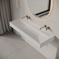 Aura Wall Hung Double Stone Basin 1200mm