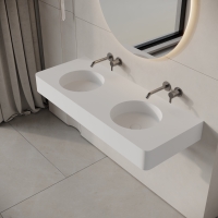 Orbit Wall Hung Double Stone Basin 1200mm
