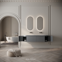 Belgravia Double Vanity Unit & Stone Basin 1600mm Matte Grey