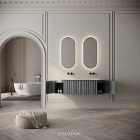 Belgravia Double Vanity Unit & Stone Basin 1400mm Matte Grey