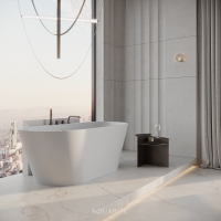 Invictus Back To Wall Freestanding Stone Bath 1500mm