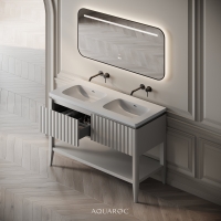 Kensington Double Vanity Unit & Stone Basin 1200mm Warm Grey