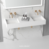 Atlante Wall Hung Double Stone Basin 1200mm