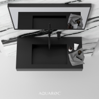 Fiora Matte Black Wall Hung Stone Basin 900mm