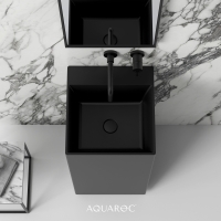 Kudos Matte Black Freestanding Stone Basin 420mm
