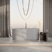 Athena Freestanding Fluted Stone Bath 1500mm