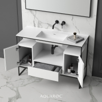 Niche Matte Black Frame Freestanding Vanity Unit & Stone Basin 1200mm
