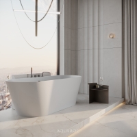 Invictus Back To Wall Freestanding Stone Bath 1700mm