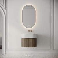 Camden Vanity Unit & Stone Basin 600mm Smoked Oak