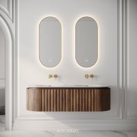 Belgravia Double Vanity Unit & Stone Basin 1400mm Walnut