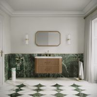 Savoy Wall Hung Vanity Unit & Stone Basin 1000mm Smoked Oak