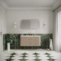 Savoy Wall Hung Vanity Unit & Stone Basin 1200mm Natural Oak