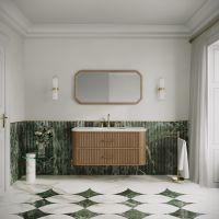 Savoy Wall Hung Vanity Unit & Stone Basin 1200mm Smoked Oak