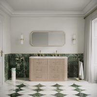 Savoy Double Vanity Unit & Stone Basin 1400mm Natural Oak