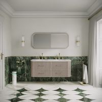 Savoy Wall Hung Double Vanity Unit & Stone Basin 1400mm Sabbia Grigio