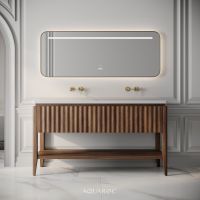 Kensington Double Vanity Unit & Stone Basin 1400mm Walnut