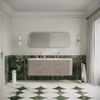 Savoy Wall Hung Double Vanity Unit & Stone Basin 1600mm Sabbia Grigio