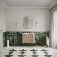 Savoy Wall Hung Vanity Unit & Stone Basin 800mm Natural Oak