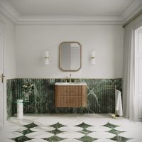 Savoy Wall Hung Vanity Unit & Stone Basin 800mm Smoked Oak