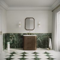 Savoy Vanity Unit & Stone Basin 800mm Walnut