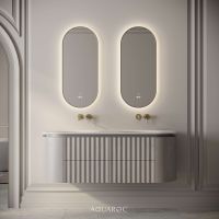 Belgravia II Double Vanity Unit & Stone Basin 1400mm Sabbia Grigio Oak