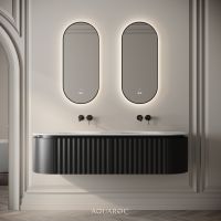 Belgravia Double Vanity Unit & Stone Basin 1600mm Matte Black
