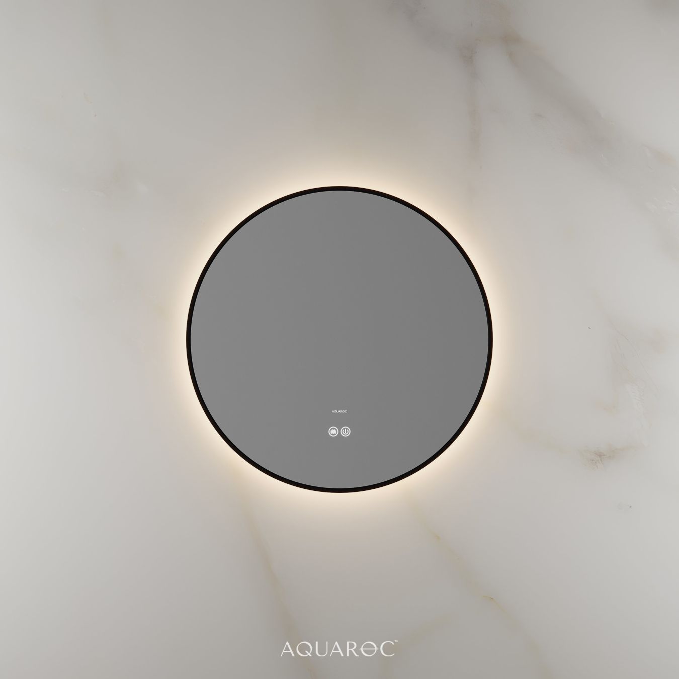 Lumiere Backlit & Demister Round Mirror 600mm Matte Black