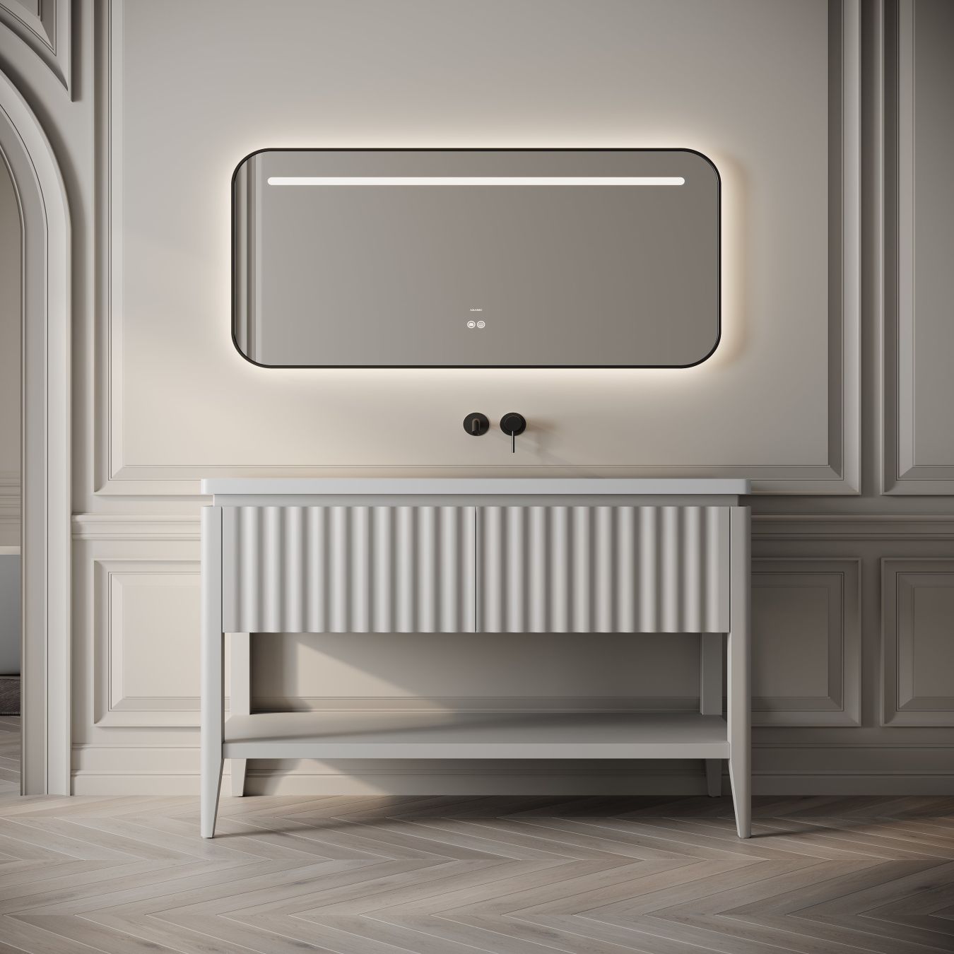 Kensington Vanity Unit & Stone Basin 1200mm Warm Grey
