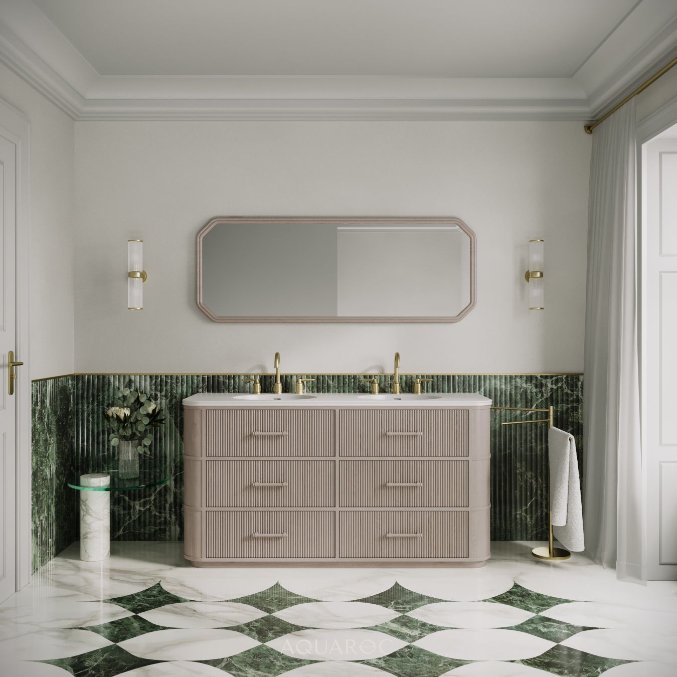 Savoy Double Vanity Unit & Stone Basin 1600mm Sabbia Grigio