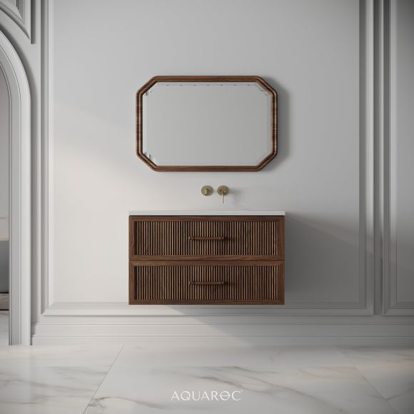 Park Lane Vanity Unit & Stone Basin 800mm Walnut