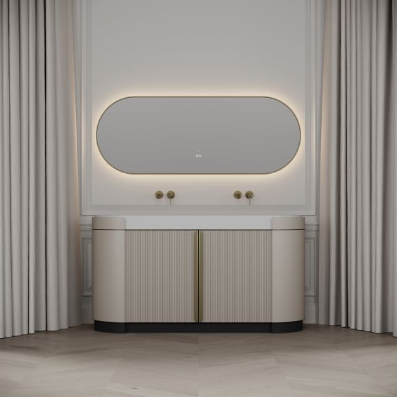 Knightsbridge Double Vanity Unit & Stone Basin 1600mm Cashmere Beige