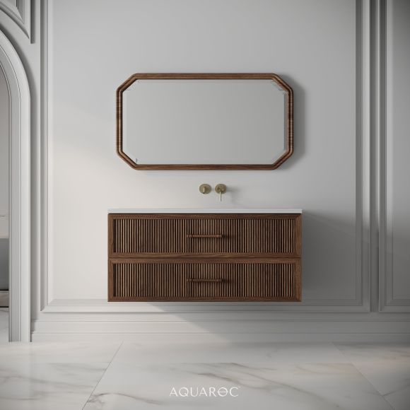 Park Lane Vanity Unit & Stone Basin 1000mm Walnut