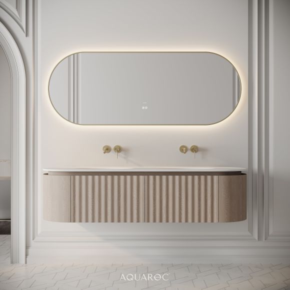 Belgravia Double Vanity Unit & Stone Basin 1600mm Natural Oak