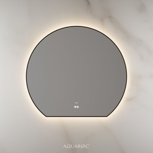 Lumiere Backlit & Demister Moon Mirror 1000mm Matte Black