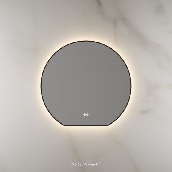 Lumiere Backlit & Demister Moon Mirror 800mm Matte Black