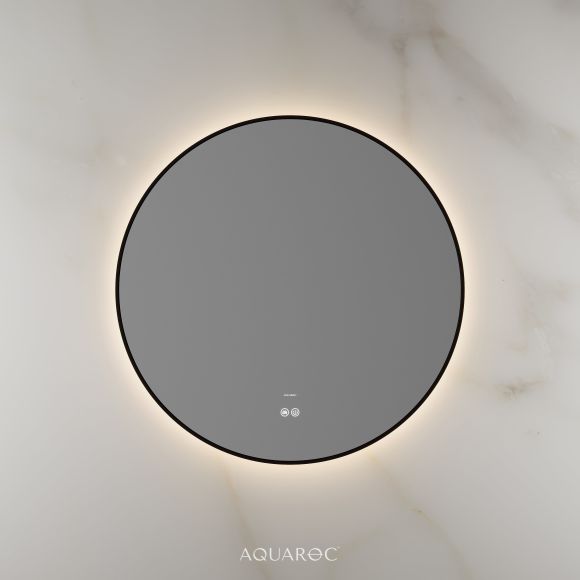 Lumiere Backlit & Demister Round Mirror 800mm Matte Black