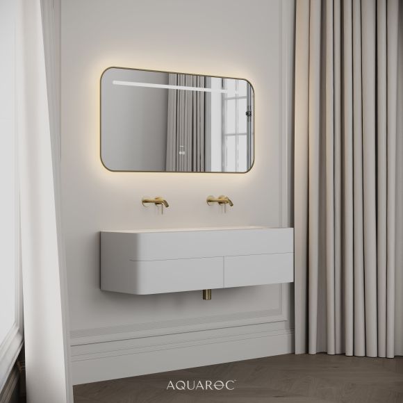 Nero Curved Stone Double Vanity Unit 1200mm