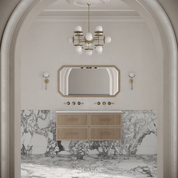 Park Lane Vanity Unit & Stone Basin Natural Oak 1200mm