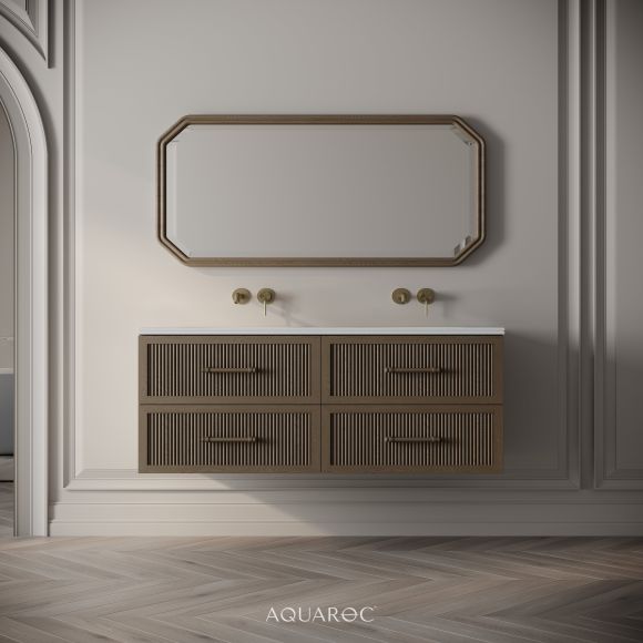Park Lane Double Vanity Unit & Stone Basin 1200mm Smoked Oak