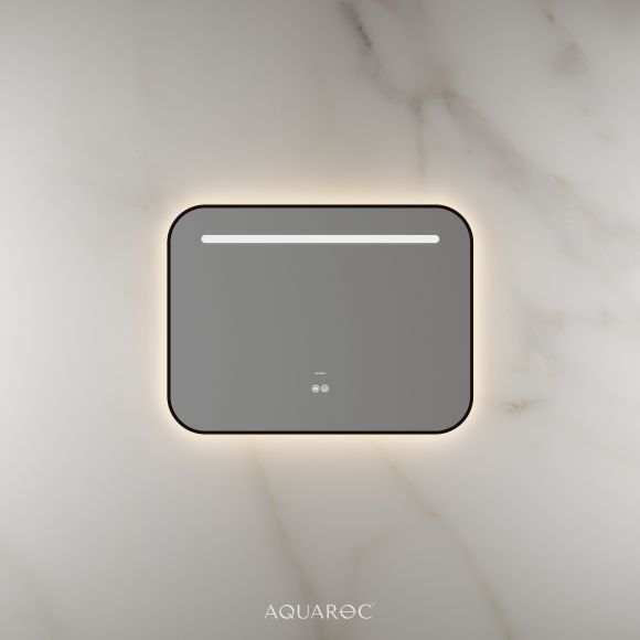 Lumiere Backlit & Demister Curved Mirror 800mm Matte Black