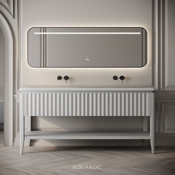 Kensington Double Vanity Unit & Stone Basin 1600mm Warm Grey