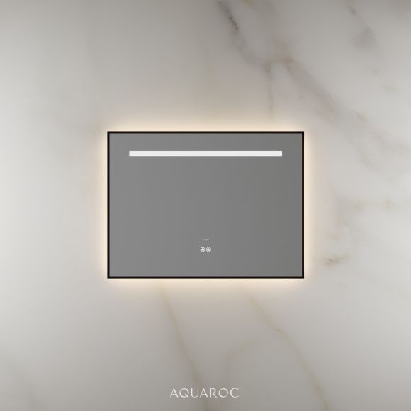 Lumiere Backlit & Demister Rectangle Mirror 800mm Matte Black