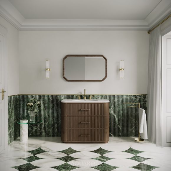 Savoy Vanity Unit & Stone Basin 1000mm Walnut