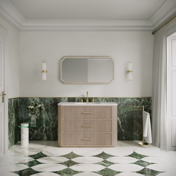 Savoy Vanity Unit & Stone Basin 1200mm Natural Oak