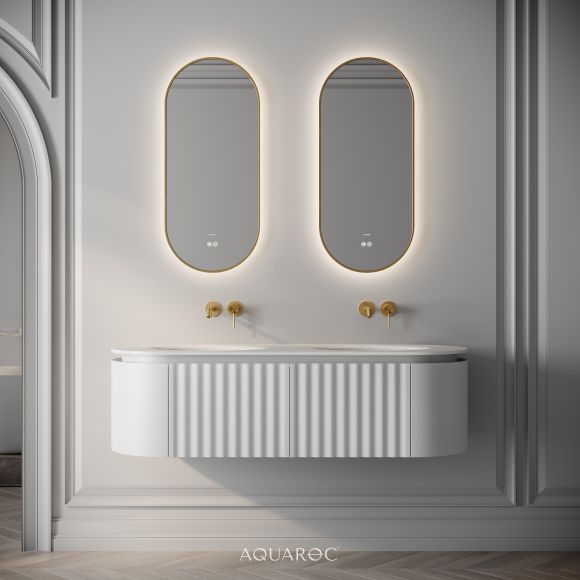 Belgravia Double Vanity Unit & Stone Basin 1400mm Matte White