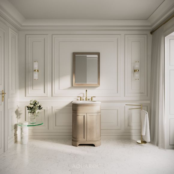 Hardwick Vanity Unit & Stone Basin Natural Oak 600mm