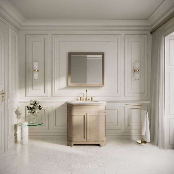Hardwick Vanity Unit & Stone Basin Natural Oak 800mm