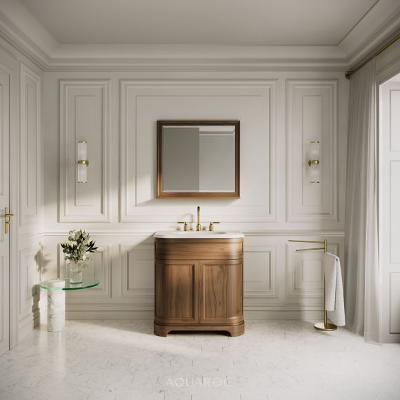 Hardwick Vanity Unit & Stone Basin Walnut 800mm